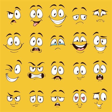 funny cartoon character faces|expressive cartoon faces.